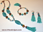Aqua Tassel Elegance jewellery set