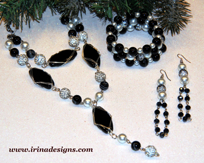 Black & White Dream jewellery set