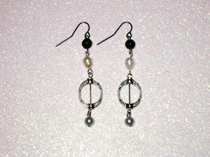 Black & White Cameo  Earrings