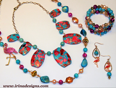 Flamingo Fabulous jewellery set