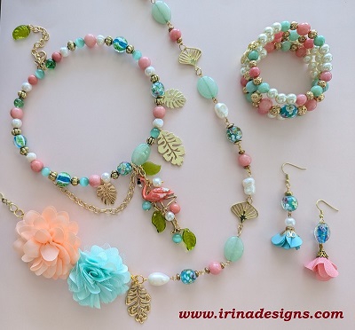Flamingo Garden jewelry set