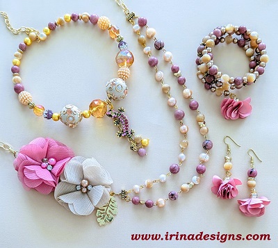 Gecko Rose Garden jewelry set