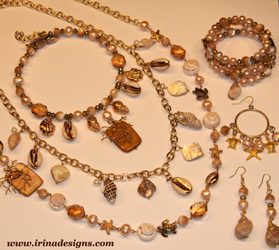 Pearl & Shell Fantasy jewellery set