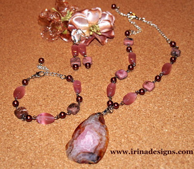 Rhodonite Dream jewellery set
