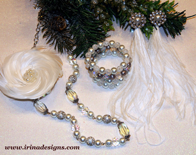 Snow Feather jewellery set